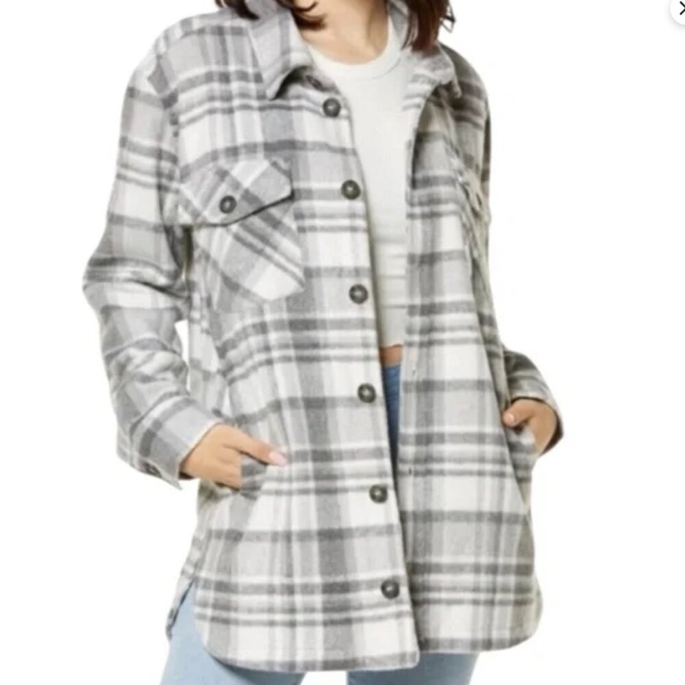 Thread & Supply Gray & White Flannel-Look Winter Coat – Great Condition